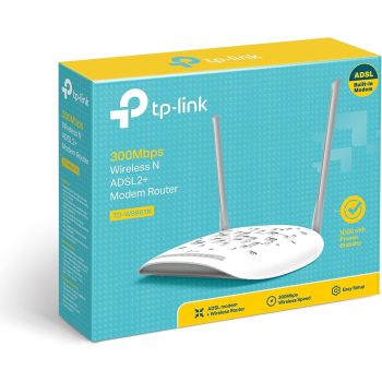 TP-LINK -TD-W8961N V5 N/S  Router Módem Inalámbrico ADSL2, incluye: DSL External Splitter SP-201 con cable RJ11 de 10cm; Power Adapter 9VDC/0.6A 1.2m wire length; RJ-11 Telephone Cable 1.0m wire length